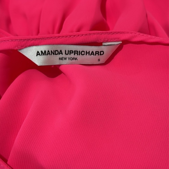 Amanda Uprichard Mckinley Barbie Pink One Shoulder Ruffle Tiered Dress Small - Picture 11 of 12